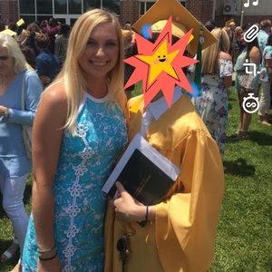 Lily Pulitzer blue white she’s a fox pear dress